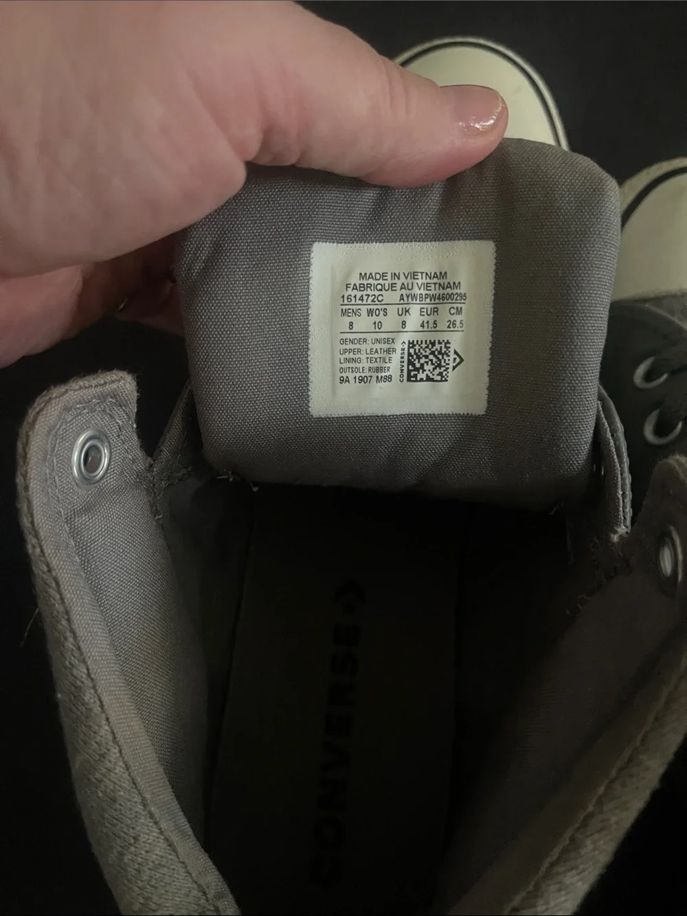 Converse Gray Leather High-Top Sneakers - Picture 3 of 3
